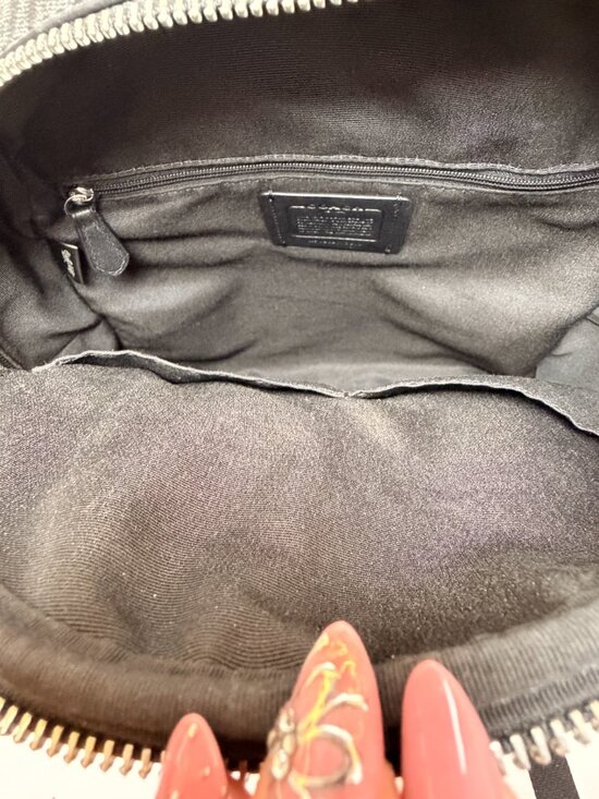 Coach Signature Backpack Black Gray Canvas Leather Trim Mini Backpack Bag main image 4